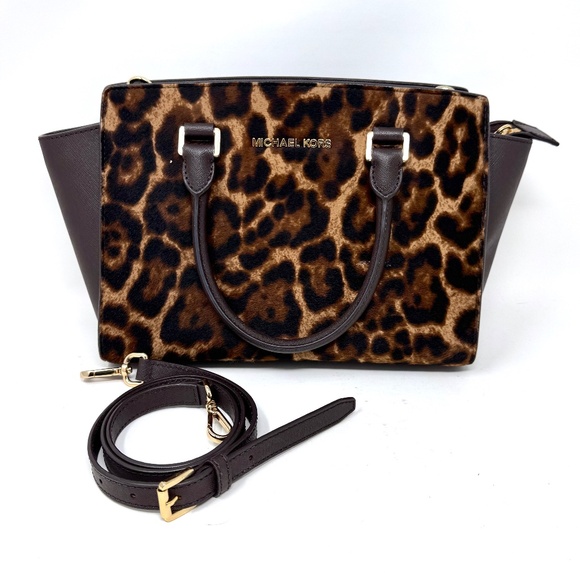 Michael Kors Avril Crossbody Leopard Print Handbag - Picture 1 of 8